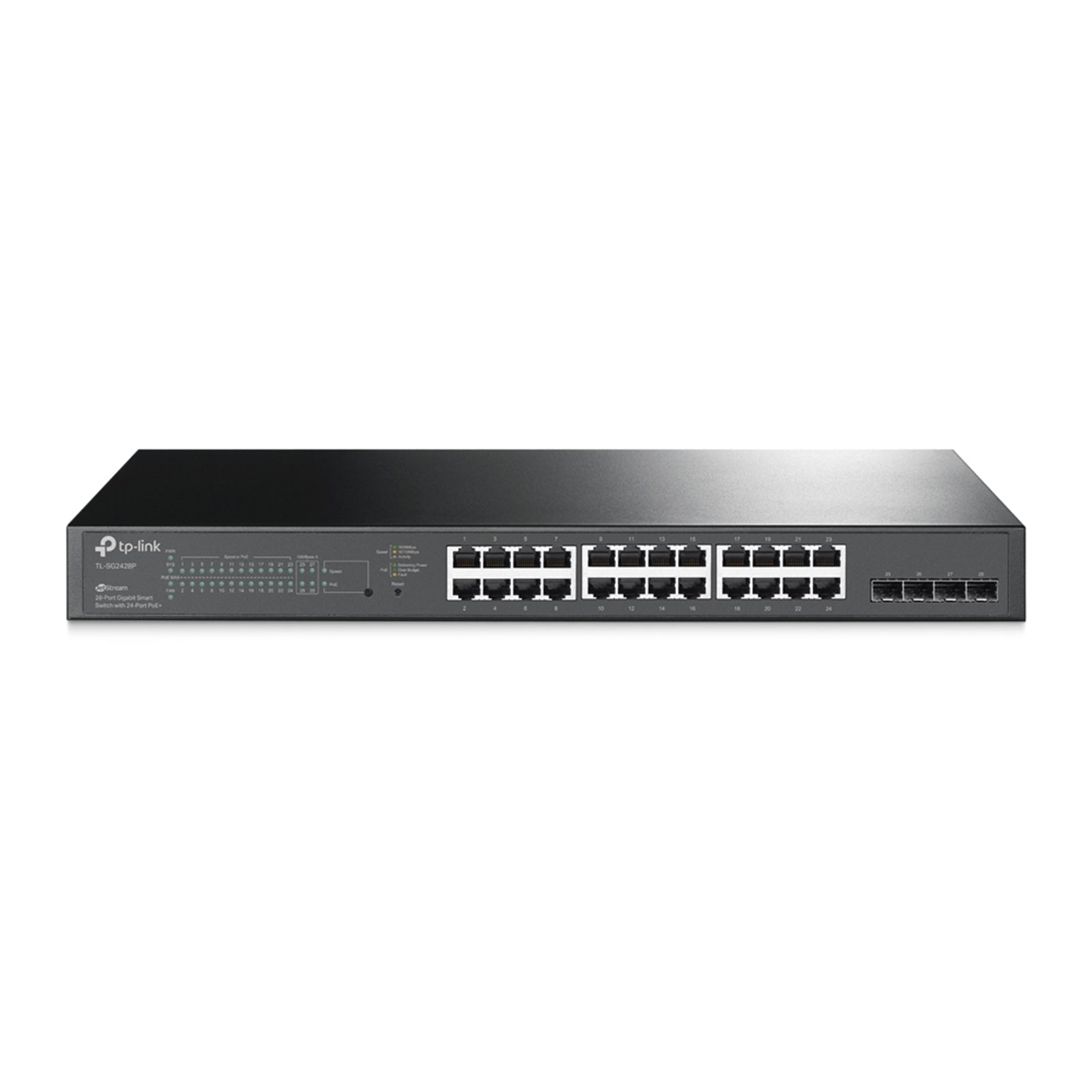 TP-Link TL-SG2428P 28-Port Gigabit PoE+ Switch 250W Rack-Mount TP-Link TL-SG2428P 28-Port Gigabit PoE+ Switch 250W Rack-Mount